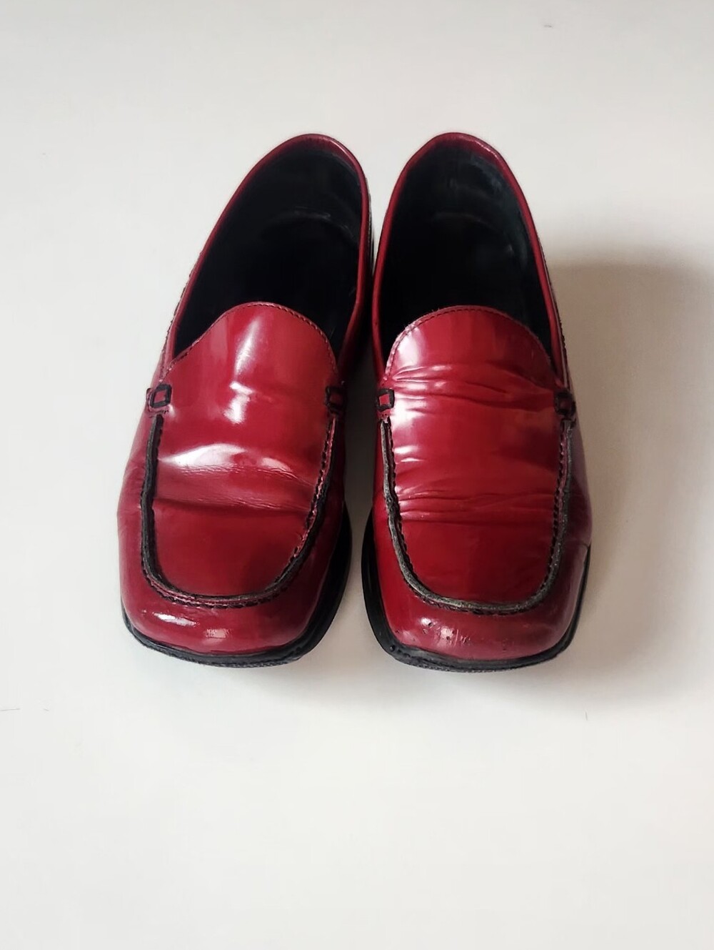 Women's Coach Red Leather Slip-On Loafers